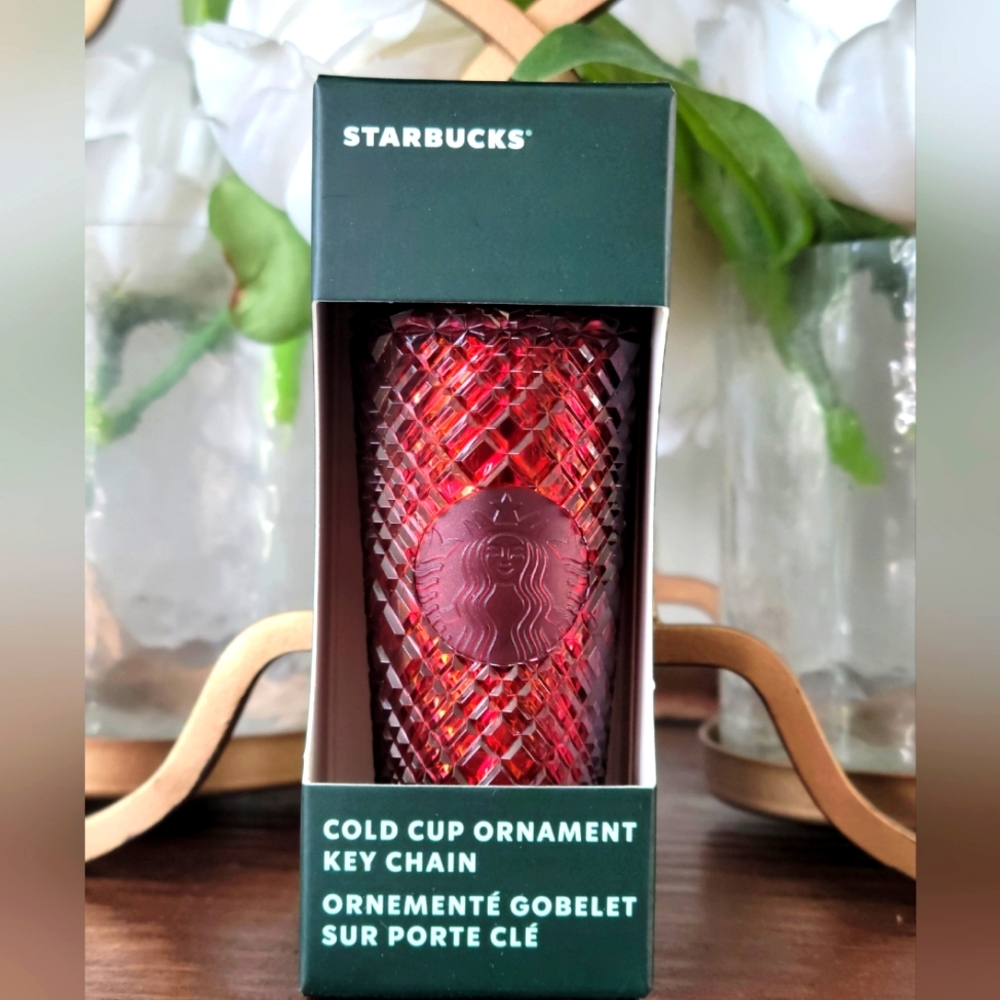 Starbucks Merlot studded Cold Cup Ornament Key Chain